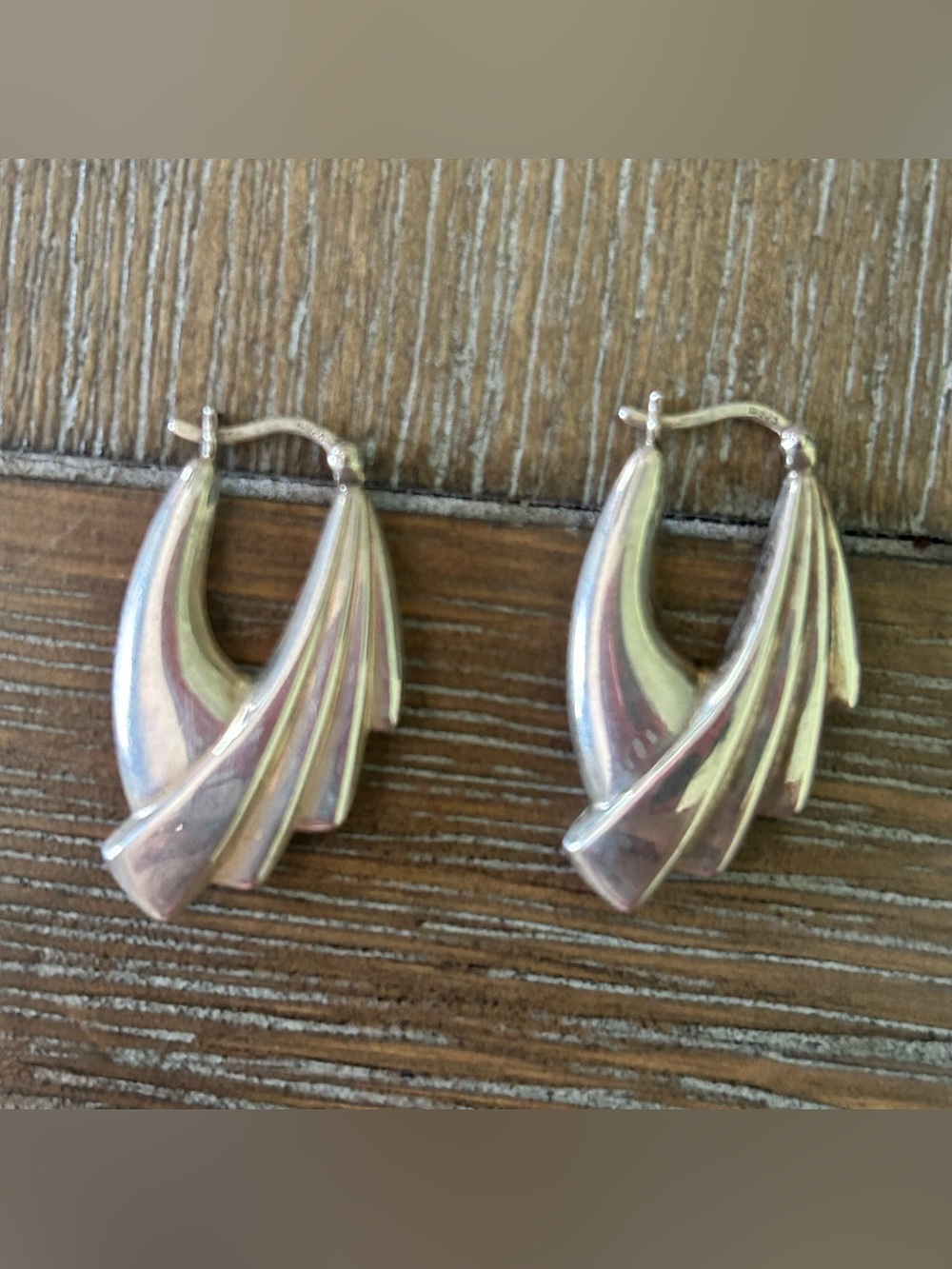 Vtg 925 silver elongated earrings